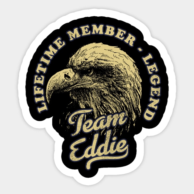 Eddie Name - Lifetime Member Legend - Eagle Sticker by Stacy Peters Art